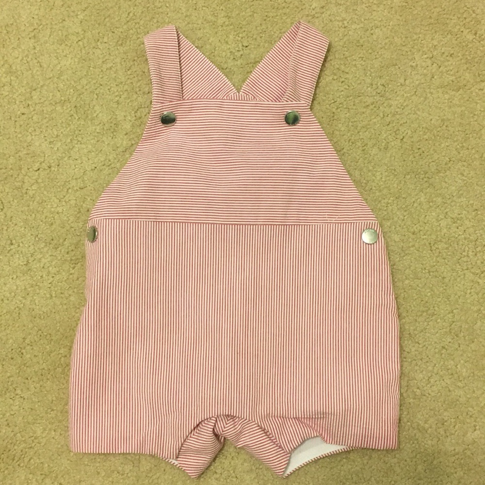 Jacadi Red & White Romper NWT